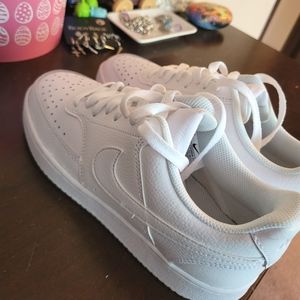 White Nike Low-Top Air Force Ones